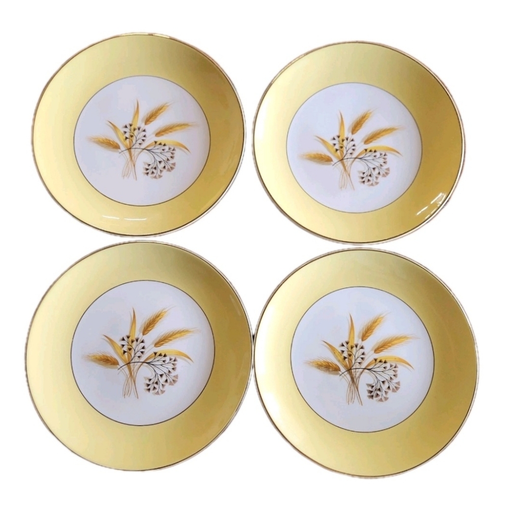🍽 4 Vintage Autumn Gold Dinner Plates – Century Service Corp  1950s Mid-Century